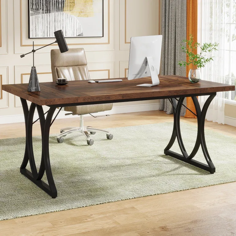 Cheap Tribesigns Executive Desk, 63" Modern Computer Desk Home Office Table