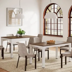 Shop Tribesigns Extendable Dining Table, Farmhouse Kitchen Table for 6 - 10 people
