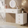 Flash Sale Tribesigns Extendable Makeup Vanity with 5-Drawer and Acrylic Base and Legs(Without Mirror)