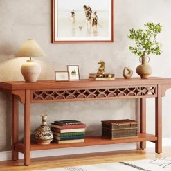 Shop Tribesigns Farmhouse Console Table, 70.8
