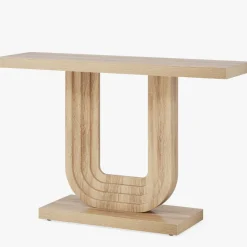 Clearance Tribesigns Farmhouse Console Table, 39" Wood Entryway Table with Geometric Base