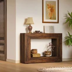 Cheap Tribesigns Farmhouse Console Table, 47" Wood Entryway Sofa Table with Storage
