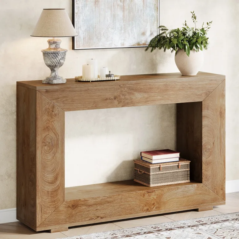 Cheap Tribesigns Farmhouse Console Table, 47" Wood Entryway Sofa Table with Storage