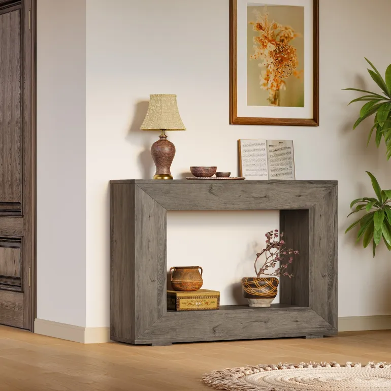 Cheap Tribesigns Farmhouse Console Table, 47" Wood Entryway Sofa Table with Storage