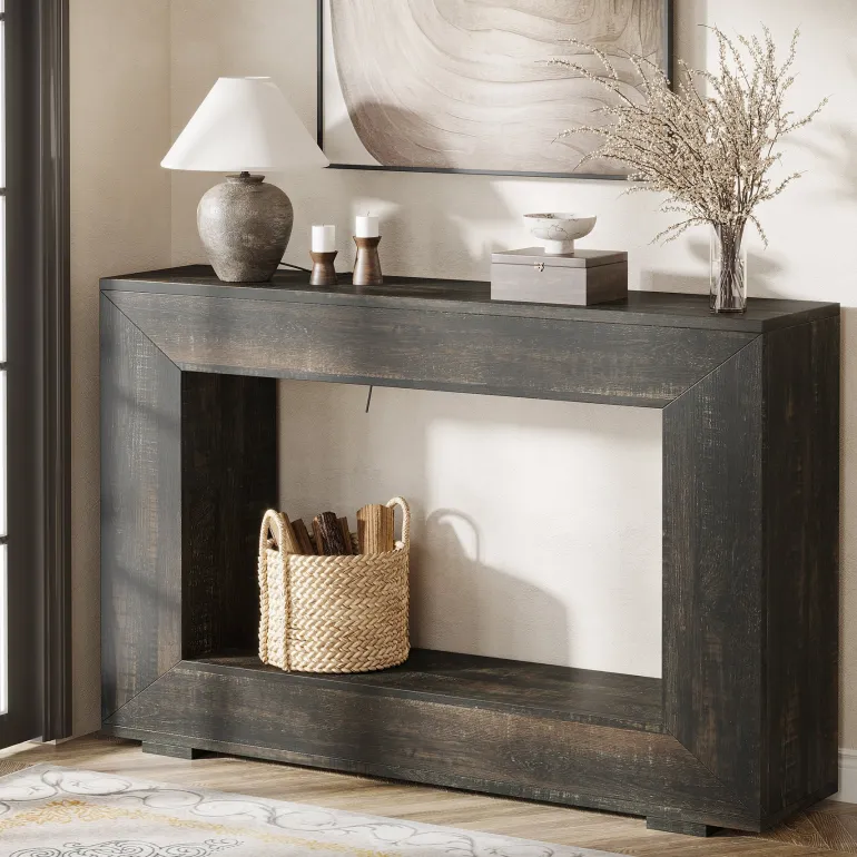Cheap Tribesigns Farmhouse Console Table, 47" Wood Entryway Sofa Table with Storage