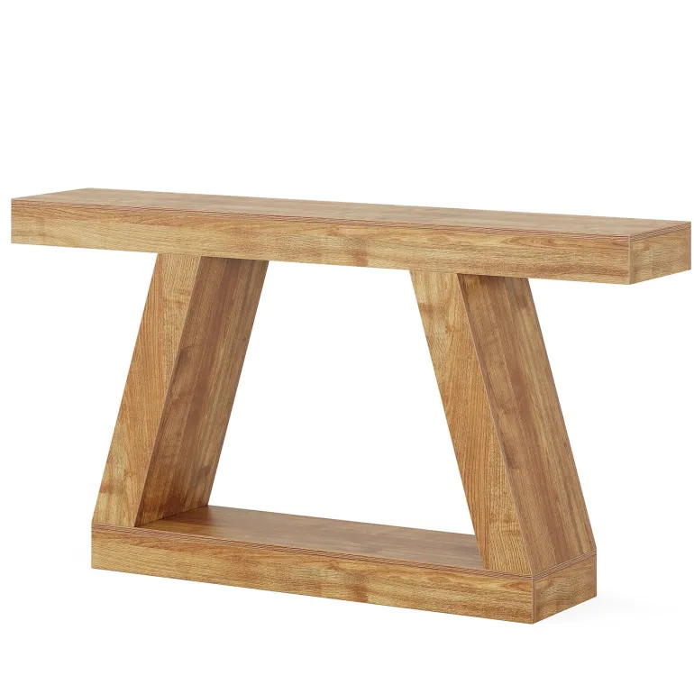 New Tribesigns Farmhouse Console Table, 55" Sofa Table with Storage