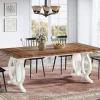 Discount Tribesigns Farmhouse Dining Table, 70.8" Wood Kitchen Table For 6 People