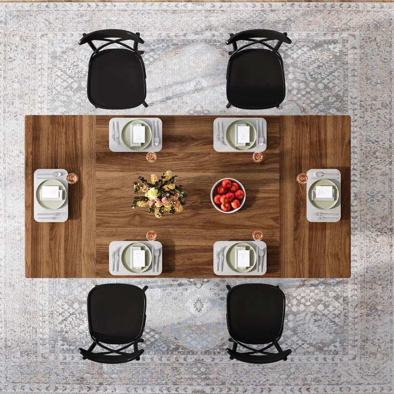 Discount Tribesigns Farmhouse Dining Table, 70.8" Wood Kitchen Table For 6 People