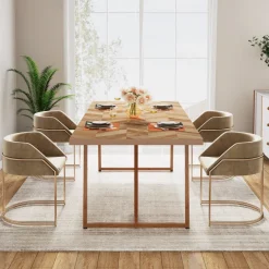 Sale Tribesigns Farmhouse Dining Table for 6 to 8, 70.9