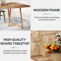 Sale Tribesigns Farmhouse Dining Table for 6 to 8, 70.9