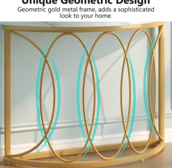 Fashion Tribesigns Faux Marble Console Table, 43