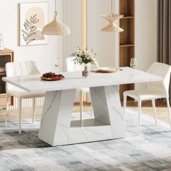 Cheap Tribesigns Faux Marble Dining Table, 63