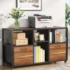 Hot Tribesigns File Cabinet, 2 Drawer Wood Mobile Lateral Filing Cabinet