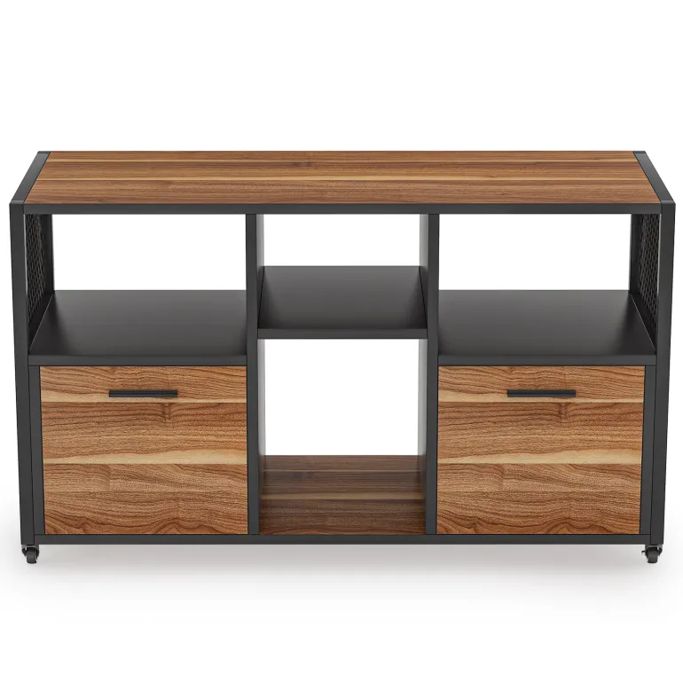 Hot Tribesigns File Cabinet, 2 Drawer Wood Mobile Lateral Filing Cabinet