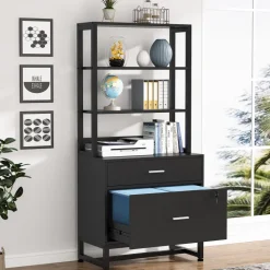 Best Sale Tribesigns File Cabinet, 2 Drawers Letter Size Filing Cabinet Printer Stand