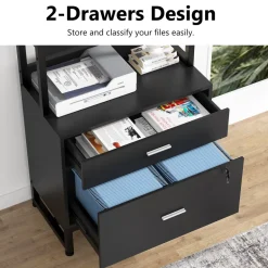 Best Sale Tribesigns File Cabinet, 2 Drawers Letter Size Filing Cabinet Printer Stand