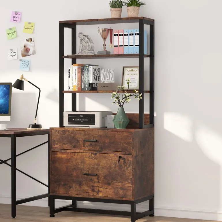 Best Sale Tribesigns File Cabinet, 2 Drawers Letter Size Filing Cabinet Printer Stand