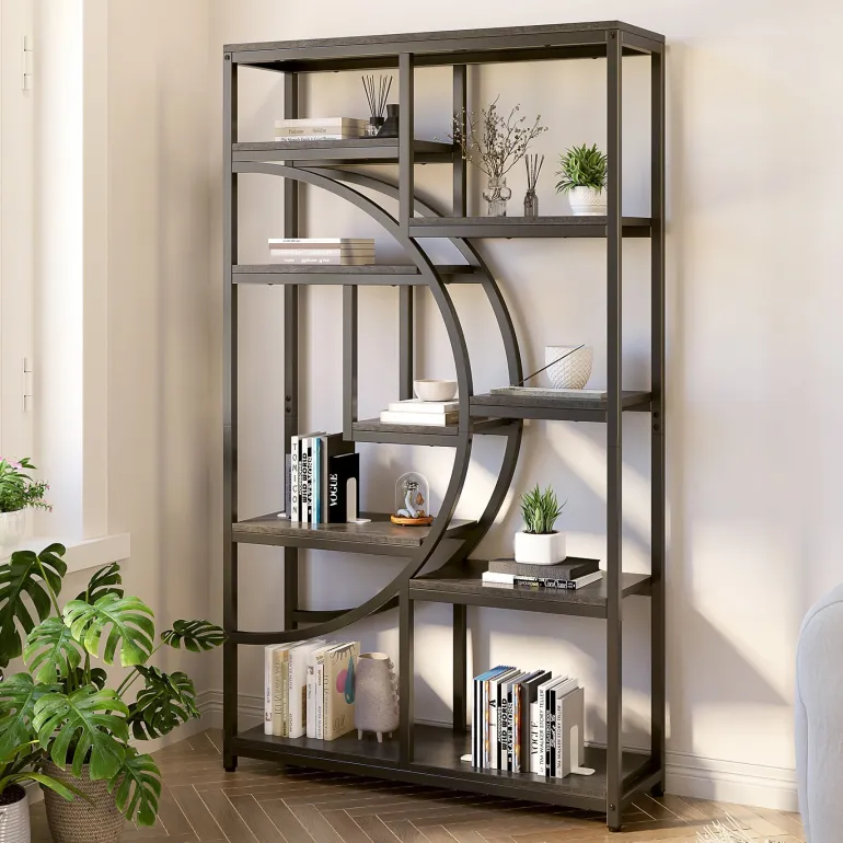 New Tribesigns Freestanding Bookshelf, 68.9" Etagere Bookcase with 9 Open Shelves