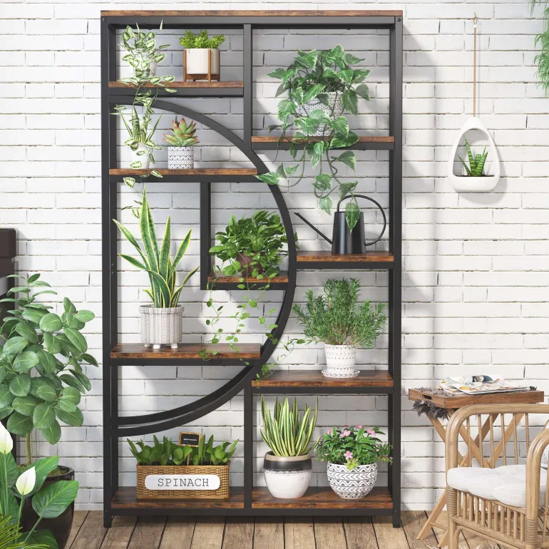 New Tribesigns Freestanding Bookshelf, 68.9" Etagere Bookcase with 9 Open Shelves