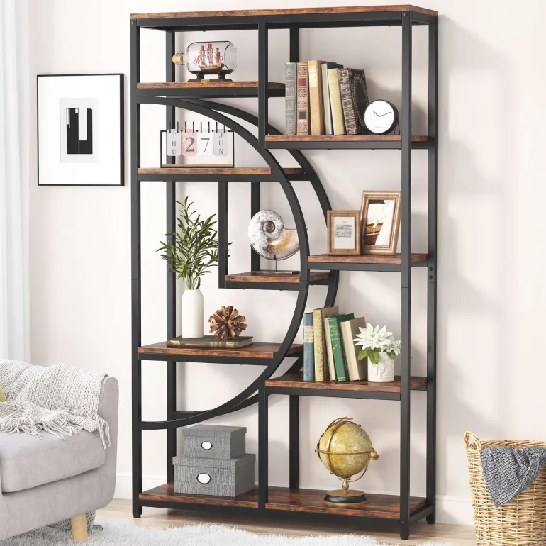 New Tribesigns Freestanding Bookshelf, 68.9" Etagere Bookcase with 9 Open Shelves