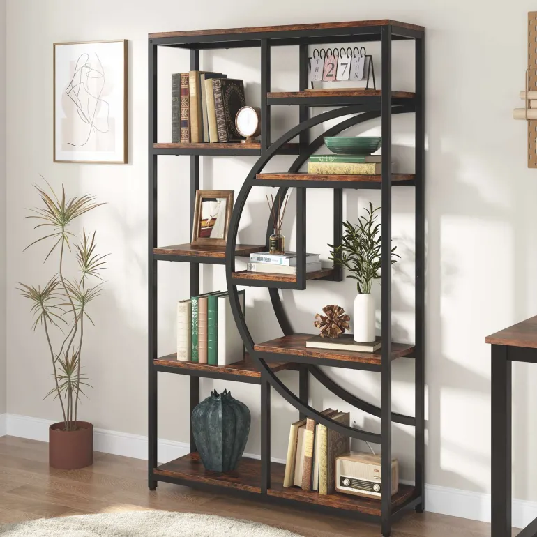 New Tribesigns Freestanding Bookshelf, 68.9" Etagere Bookcase with 9 Open Shelves