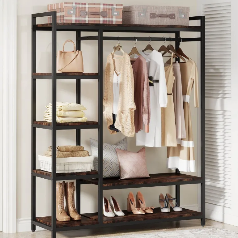 Cheap Tribesigns Freestanding Closet Organizer, Portable Garment Rack