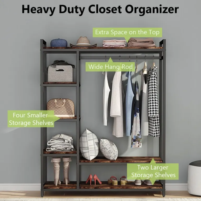 Cheap Tribesigns Freestanding Closet Organizer, Portable Garment Rack