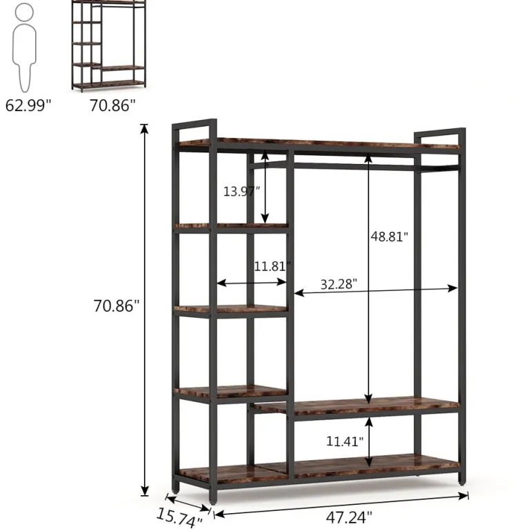 Cheap Tribesigns Freestanding Closet Organizer, Portable Garment Rack