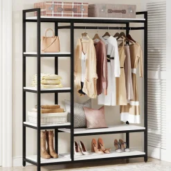 Cheap Tribesigns Freestanding Closet Organizer, Portable Garment Rack
