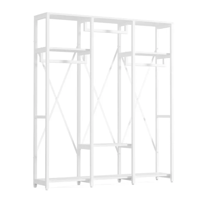 Cheap Tribesigns Freestanding Closet Organizer, Industrial 3 Rod Garment Rack