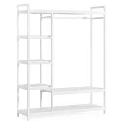 Discount Tribesigns Freestanding Closet Organizer, Garment Rack with 6 Shelves
