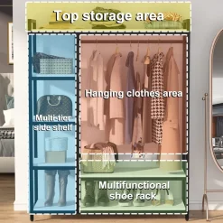 Discount Tribesigns Freestanding Closet Organizer, Garment Rack with 6 Shelves