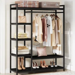 Discount Tribesigns Freestanding Closet Organizer, Garment Rack with 6 Shelves