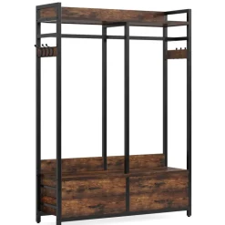 Best Tribesigns Freestanding Closet Organizer, Garment Rack with Drawers & Shelves