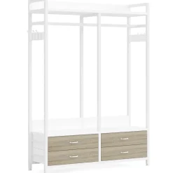 Best Tribesigns Freestanding Closet Organizer, Garment Rack with Drawers & Shelves