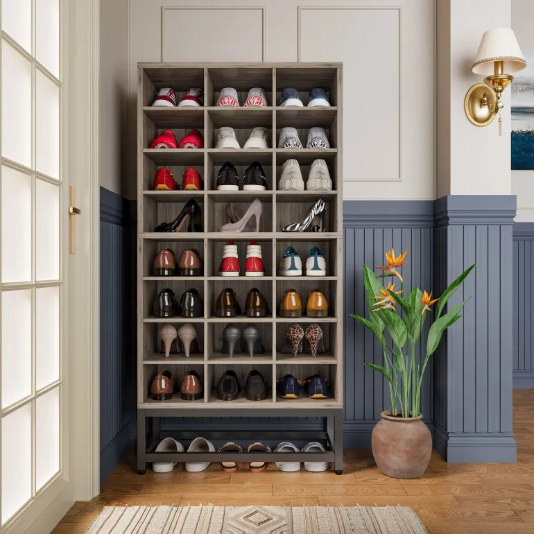 Best Sale Tribesigns Freestanding Shoe Cabinet, 8 - Tier Shoe Storage Rack with 24 Cubbies