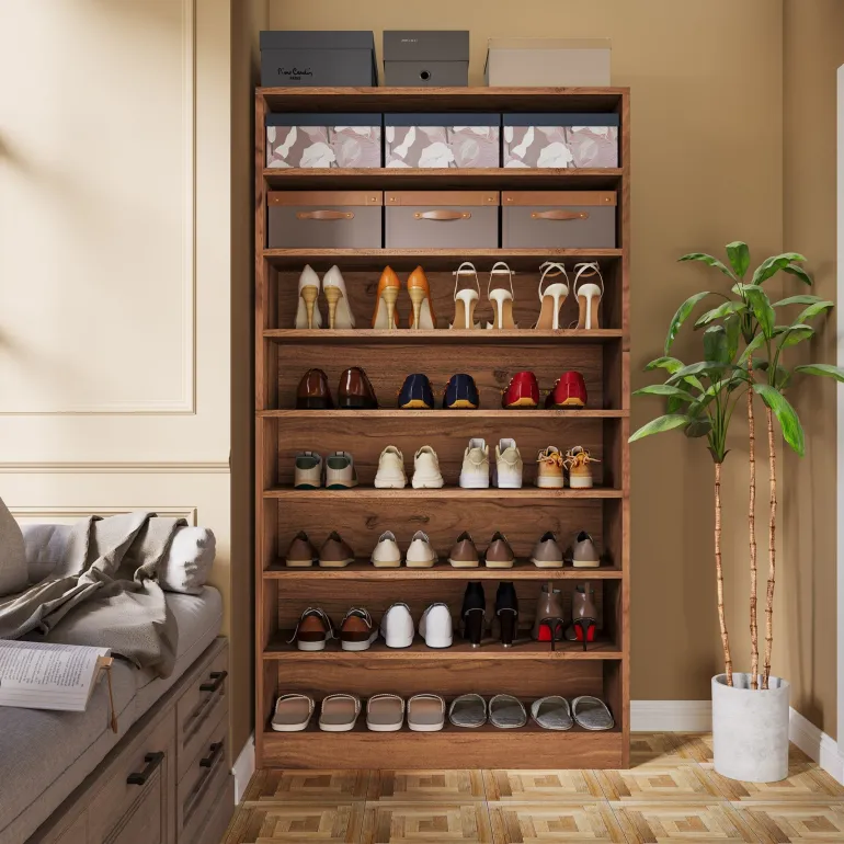Best Sale Tribesigns Freestanding Shoe Cabinet, 9 - Tier 40 - 45 Pairs Shoe Storage Rack