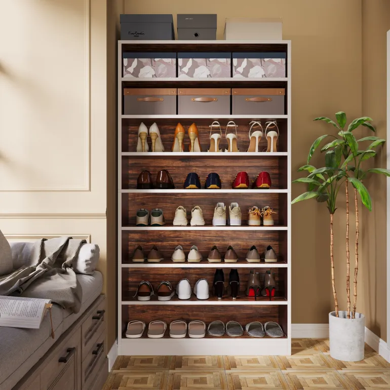 Best Sale Tribesigns Freestanding Shoe Cabinet, 9 - Tier 40 - 45 Pairs Shoe Storage Rack