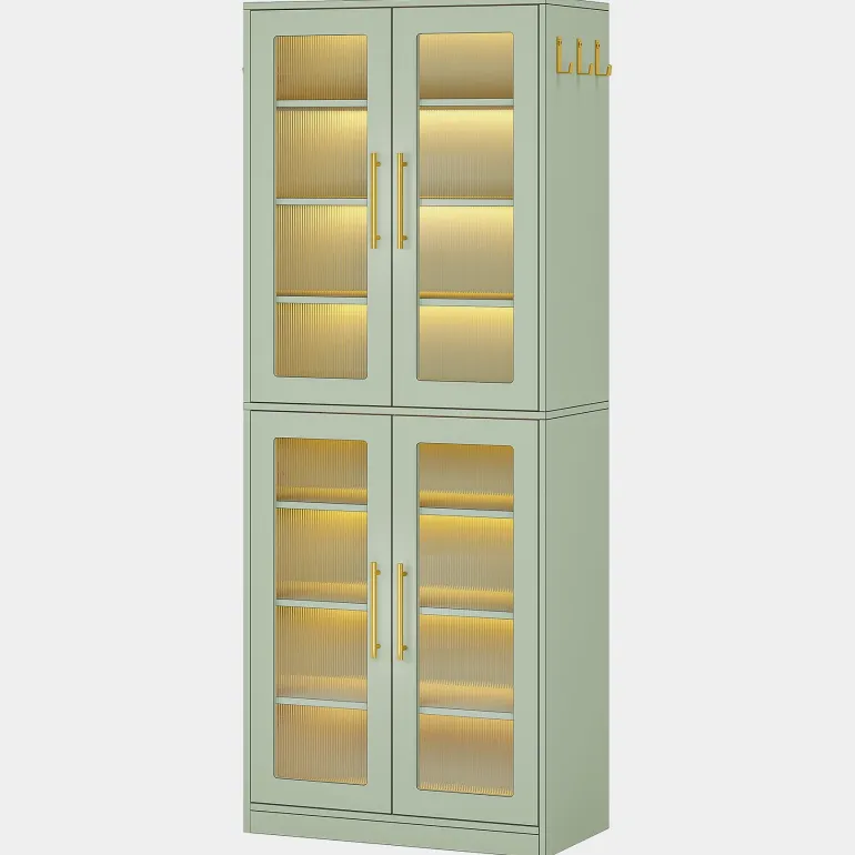 Shop Tribesigns Freestanding Shoe Cabinet with Acrylic Doors and LED Lights