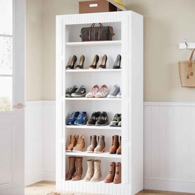 Flash Sale Tribesigns Freestanding Shoe Cabinet, 6-Tier Shoe Storage Rack
