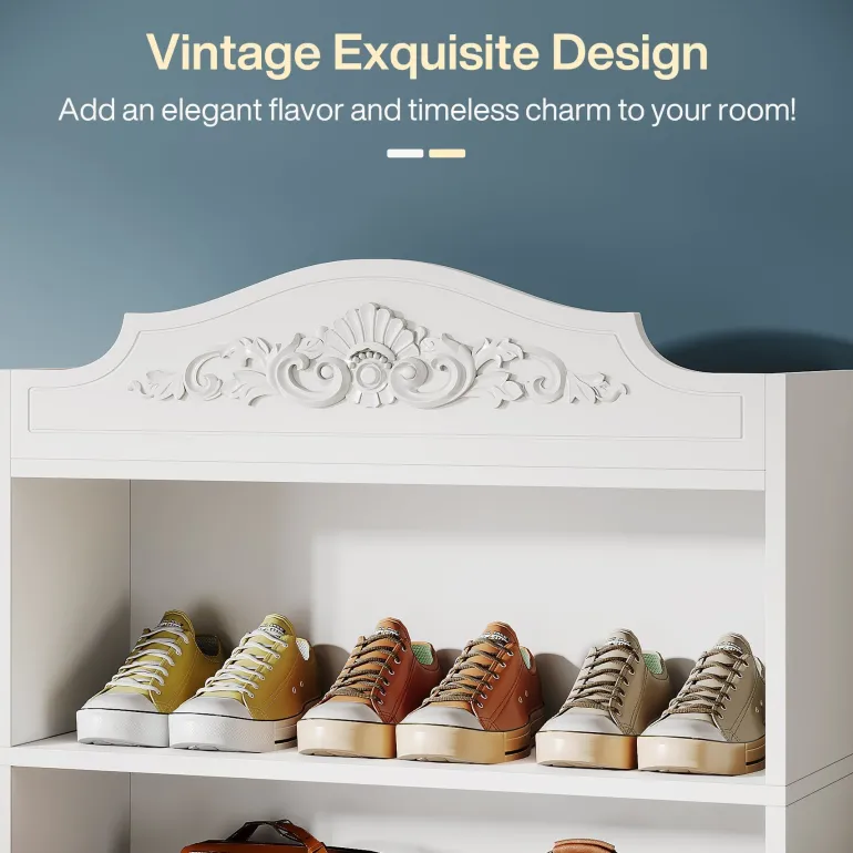 Shop Tribesigns Freestanding Shoe Cabinet, 72.8" Wood 5 Tiers Shoe Storage Rack