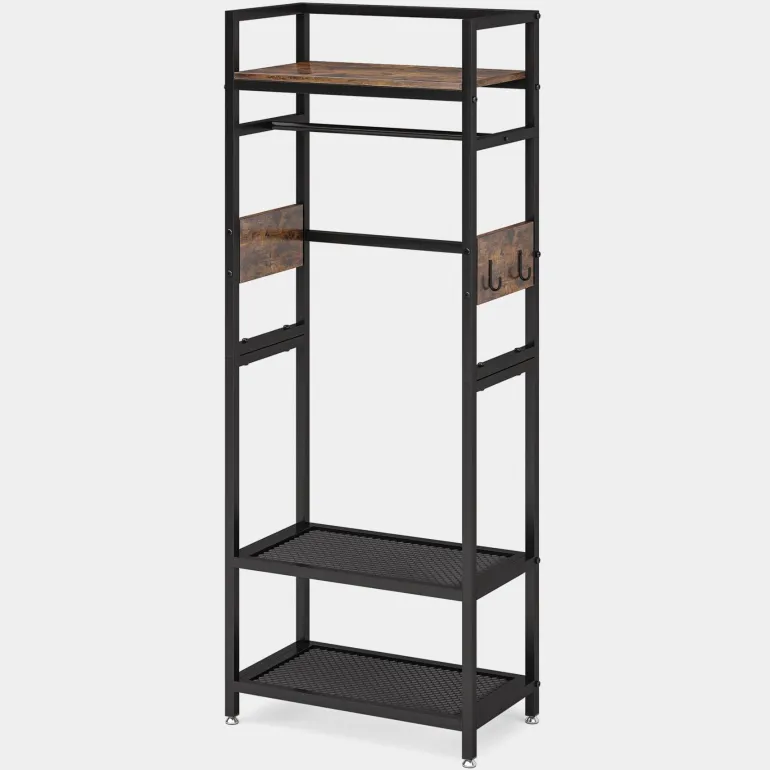 Best Sale Tribesigns Front view of 's Freestanding Closet Organizer, Small Entryway Coat Garments Rack, showcasing its minimalist design and space-saving features.