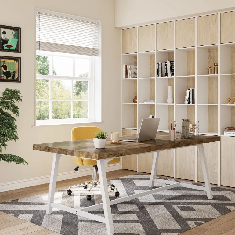 Hot Tribesigns 6FT Conference Table, 70.8” Executive Desk Office Computer Meeting Table