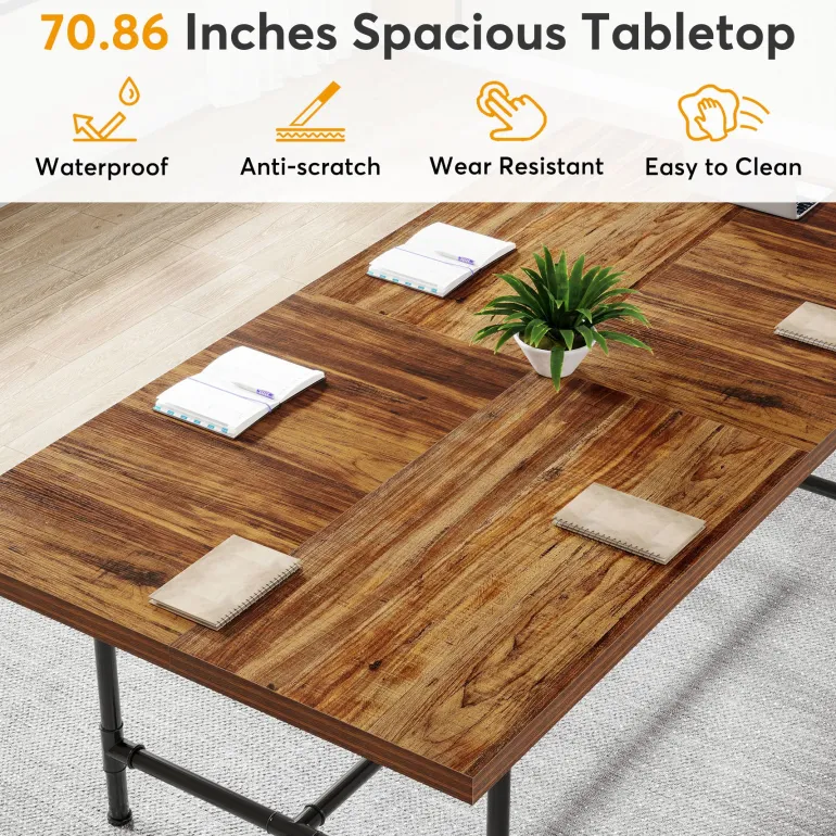 Best Sale Tribesigns 6FT Conference Table, 70.8" Rectangle Training Table Boardroom Desk