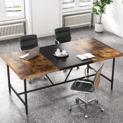 Flash Sale Tribesigns 6FT Conference Table, 70.8 x 35.4 inch Meeting Table Computer Desk