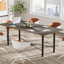 Cheap Tribesigns 6FT Conference Table, Modern Meeting Table Training Boardroom Table