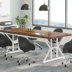 Flash Sale Tribesigns 6FT Conference Table, Rectangle Meeting Room Table Executive Desk