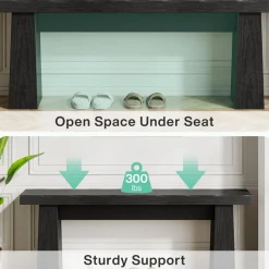 Fashion Tribesigns Full-frontal shot of 's Entryway Bench, Wooden Dining Table Bench End of Bed Bench.