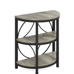 Shop Tribesigns Half - Round End Table, 3 - Tier Narrow Side Table with Metal Frame