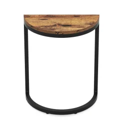 Store Tribesigns Half Round End Table, Narrow Side Table with Metal Frame